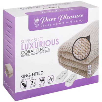 Pure Pleasure Full Fit Coral Fleece Electric Blanket - King